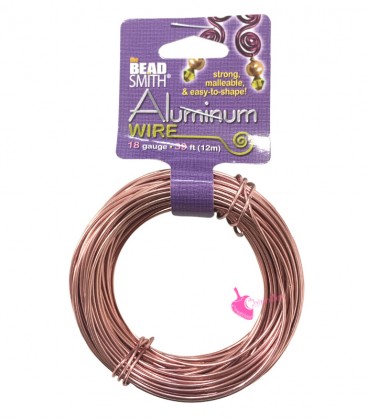 Filo Alluminio Beadsmith® 18 gauge 1,2 mm Oro Rosa (12 metri)