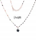 Collana Rosario con Stella Nera Argento 925 Rosé