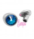 Chiusura a Bottone (foro 4,3 mm) con Castone per Rivoli Swarovski 12 mm colore Argento Antico