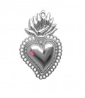 Ciondolo Cuore Sacro 40x25 mm Argento