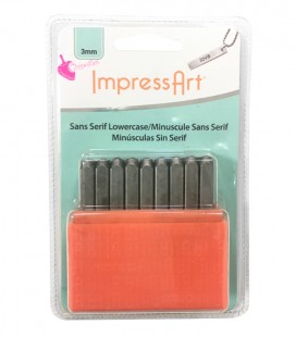 Set Lettere Alfabeto per Incisioni Metal Stamps Sans Serif 3 mm Minuscolo ImpressArt®
