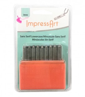 Set Lettere Alfabeto per Incisioni Metal Stamps Sans Serif 3 mm Minuscolo ImpressArt®