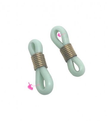 Gommini per Occhiali in Silicone Verde Menta con Molla colore Oro (10 pezzi)