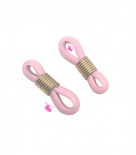 Gommini per Occhiali in Silicone Rosa con Molla colore Oro (10 pezzi)