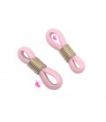 Gommini per Occhiali in Silicone Rosa con Molla colore Oro (10 pezzi)