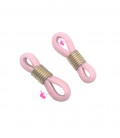 Gommini per Occhiali in Silicone Rosa con Molla colore Oro