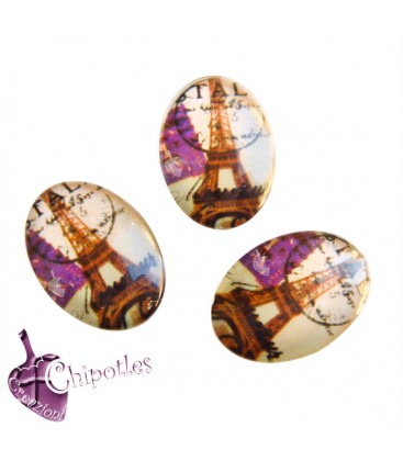 Cabochon Ovale Torre Eiffel 18x13 mm