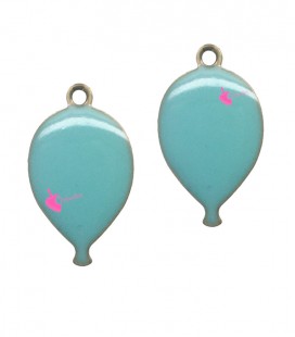 Ciondolo Palloncino Turchese Smaltato 10x17 mm