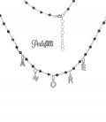 Collana Amore con Zirconi Bianchi Argento 925 Rodio