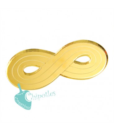 Ciondolo Infinito 40x16 mm Plexiglass Specchiato color Oro