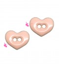 Ciondolo Connettore Cuore Smaltato 11x9 mm Rosa Cipria
