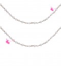Catena Rosario con Rondelle Bianche 3 mm Mezzo Cristallo colore Oro Rosa (50 cm)