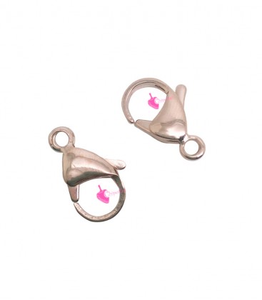 Moschettone 15 mm colore Oro Rosa Acciaio Inossidabile