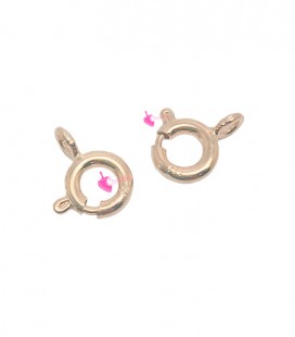 Chiusura Anello a molla 6 mm Argento 925 Oro Rosa