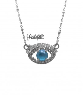 Collana Occhio Turco con Swarovski® Crystal e Azure Blue