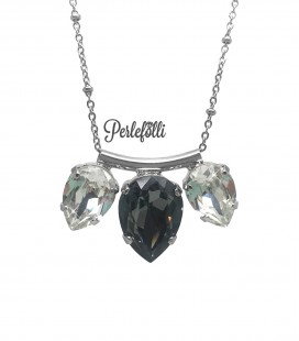 Collana Gocce Swarovski® Crystal e Crystal Silver Night