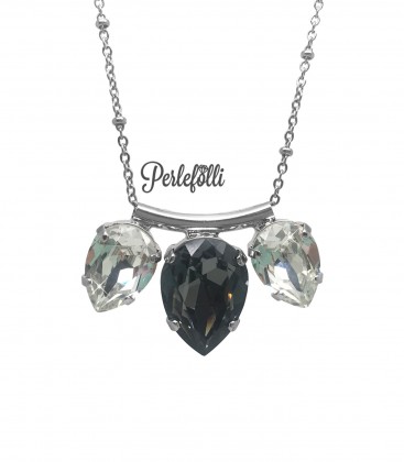 Collana Gocce Swarovski® Crystal e Crystal Silver Night