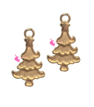 Ciondolo Albero di Natale 19x11 mm colore Oro