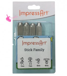 Set Famiglia Stick Family per Incisioni Metal Stamps 6-7 mm ImpressArt®