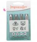 Set Cani e Gatti Dogs & Cats Pack per Incisioni Metal Stamps 6 mm ImpressArt®