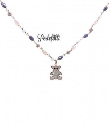 Collana Orsetto Zirconi Argento 925 Rosé