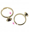 Base Anello con Castone per Chaton SWAROVSKI® SS39 colore Oro Chiaro