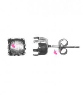 Perni per Orecchini con Castone per Chaton Swarovski SS29 colore Argento Antico (1 paio)