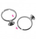 Base Anello con Castone per Chaton SWAROVSKI® SS39 Rodio