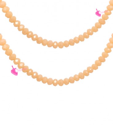Filo Rondelle 6 mm Mezzo Cristallo Peach Opaco