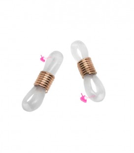 Gommini per Occhiali in Silicone Trasparente con Molla color Oro Rosa (10 pezzi)