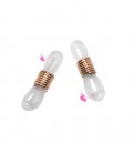 Gommini per Occhiali in Silicone Trasparente con Molla color Oro Rosa (10 pezzi)