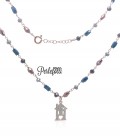 Collana Casetta Zirconi Bianchi Argento 925 Rosé