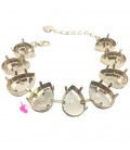 Base Bracciale con 9 Castoni per Goccia Swarovski® 13x18 mm colore Oro