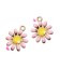 Ciondolo Fiore Margherita Smaltata 17x14 mm Rosa Base Oro