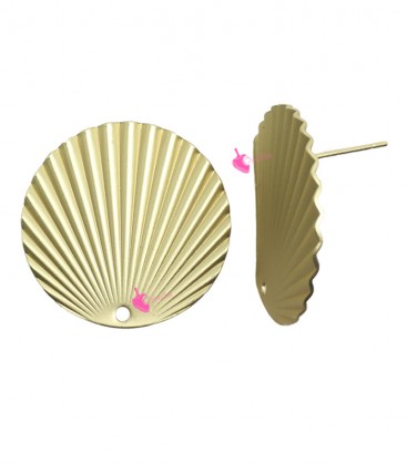 Perni per Orecchini con Disco Ondulato 25 mm Oro Opaco (1 paio)