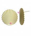 Perni per Orecchini con Disco Ondulato 25 mm Oro Opaco (1 paio)