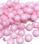 Perle Tonde Piatte Cuore mm (foro 1,3mm) Acrilico Rosa e Bianco (100 pezzi)