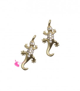 Ciondolo Geko con Strass 17x5x3 mm Oro Opaco