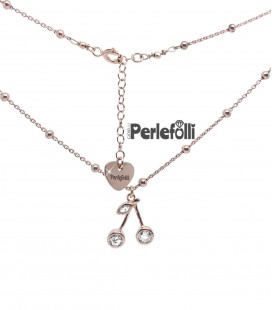 Collana Cerises Argento 925 Rosé con Zirconi Bianchi