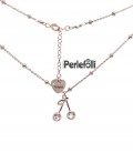 Collana Cerises Argento 925 Rosé con Zirconi Bianchi