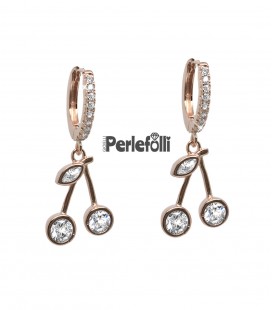 Orecchini Cerises Argento 925 Rosé con Zirconi Crystal