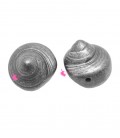 Perla Conchiglia 25x24 mm Resina Argento Metallizzato