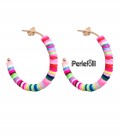 Cerchi con Rondelle Heishi Multicolor Argento 925 Oro Rosa