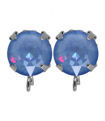 Base Orecchini a Perno con Chaton Swarovski Crystal Ocean Delite SS39 8 mm