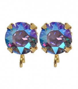 Base Orecchini a Perno con Chaton SW Light Sapphire Shimmer SS39 8 mm