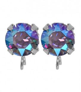 Base Orecchini a Perno con Chaton SW Light Sapphire Shimmer SS39 8 mm