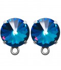 Base Orecchini a Perno con Rivoli SW 12 mm Crystal Bermuda Blue