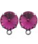 Base Orecchini a Perno con Rivoli SW 12 mm Fuchsia