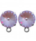 Base Orecchini a Perno con Rivoli SW 12 mm Lavender Delite