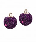 Ciondolo Pon Pon Glitter 12 mm Viola Base Oro